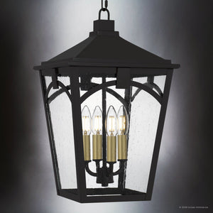 Urban Ambiance - Pendant - UQL10283 Traditional Outdoor Pendant, 17.75''H x 10.75''W x 10.75''Dep, Western Bronze Finish, Grenshaw Collection - 