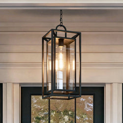 Urban Ambiance - Pendant - UQL10293 Modern Outdoor Pendant, 24.5''H x 9''W x 9''Dep, Matte Black Finish, Kelbury Collection - 