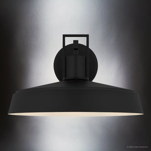 Urban Ambiance - Wall Sconce - UQL10302 Farmhouse Outdoor Wall Sconce, 9.75''H x 16''W x 16.5''Dep, Matte Black Finish, Loxford Collection - 