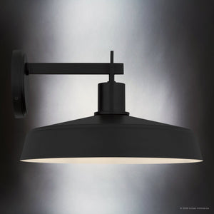 Urban Ambiance - Wall Sconce - UQL10302 Farmhouse Outdoor Wall Sconce, 9.75''H x 16''W x 16.5''Dep, Matte Black Finish, Loxford Collection - 