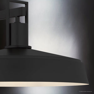 Urban Ambiance - Wall Sconce - UQL10302 Farmhouse Outdoor Wall Sconce, 9.75''H x 16''W x 16.5''Dep, Matte Black Finish, Loxford Collection - 