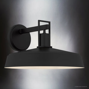 Urban Ambiance - Wall Sconce - UQL10302 Farmhouse Outdoor Wall Sconce, 9.75''H x 16''W x 16.5''Dep, Matte Black Finish, Loxford Collection - 