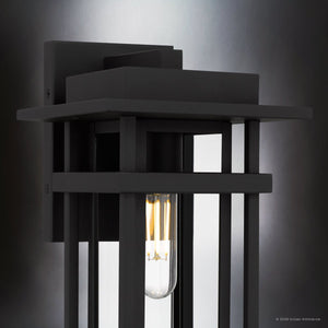 Urban Ambiance - Wall Sconce - UQL10310 Craftsman Outdoor Wall Sconce, 12''H x 7''W x 7.75''Dep, Earth Black Finish, Merridale Collection - 