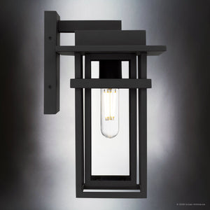 Urban Ambiance - Wall Sconce - UQL10310 Craftsman Outdoor Wall Sconce, 12''H x 7''W x 7.75''Dep, Earth Black Finish, Merridale Collection - 
