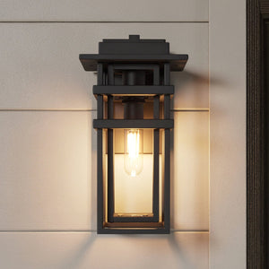 Urban Ambiance - Wall Sconce - UQL10310 Craftsman Outdoor Wall Sconce, 12''H x 7''W x 7.75''Dep, Earth Black Finish, Merridale Collection - 
