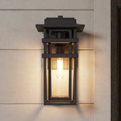 Urban Ambiance - Wall Sconce - UQL10310 Craftsman Outdoor Wall Sconce, 12''H x 7''W x 7.75''Dep, Earth Black Finish, Merridale Collection - 