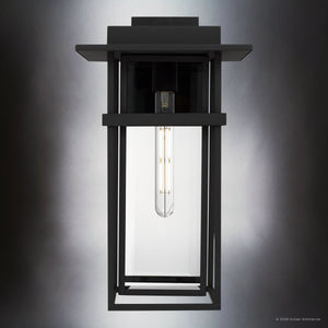 Urban Ambiance - Wall Sconce - UQL10312 Craftsman Outdoor Wall Sconce, 18''H x 10''W x 10.75''Dep, Earth Black Finish, Merridale Collection - 