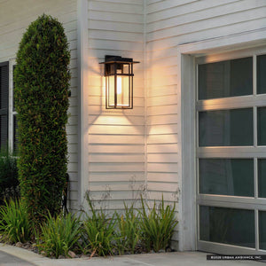 Urban Ambiance - Wall Sconce - UQL10312 Craftsman Outdoor Wall Sconce, 18''H x 10''W x 10.75''Dep, Earth Black Finish, Merridale Collection - 