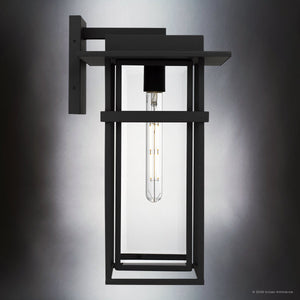 Urban Ambiance - Wall Sconce - UQL10312 Craftsman Outdoor Wall Sconce, 18''H x 10''W x 10.75''Dep, Earth Black Finish, Merridale Collection - 