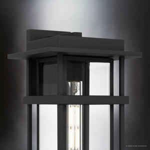 Urban Ambiance - Wall Sconce - UQL10312 Craftsman Outdoor Wall Sconce, 18''H x 10''W x 10.75''Dep, Earth Black Finish, Merridale Collection - 