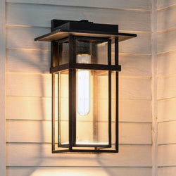Urban Ambiance - Wall Sconce - UQL10312 Craftsman Outdoor Wall Sconce, 18''H x 10''W x 10.75''Dep, Earth Black Finish, Merridale Collection - 