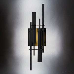 Urban Ambiance - Wall Sconce - UQL10320 Contemporary Outdoor Wall Sconce, 22''H x 6''W x 4''Dep, Earth Black Finish, Ironleigh Collection - 