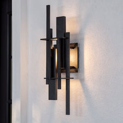 Urban Ambiance - Wall Sconce - UQL10320 Contemporary Outdoor Wall Sconce, 22''H x 6''W x 4''Dep, Earth Black Finish, Ironleigh Collection - 