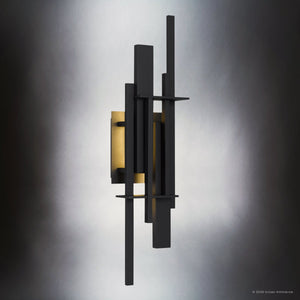 Urban Ambiance - Wall Sconce - UQL10320 Contemporary Outdoor Wall Sconce, 22''H x 6''W x 4''Dep, Earth Black Finish, Ironleigh Collection - 