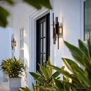 Urban Ambiance - Wall Sconce - UQL10320 Contemporary Outdoor Wall Sconce, 22''H x 6''W x 4''Dep, Earth Black Finish, Ironleigh Collection - 