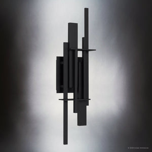 Urban Ambiance - Wall Sconce - UQL10320 Contemporary Outdoor Wall Sconce, 22''H x 6''W x 4''Dep, Earth Black Finish, Ironleigh Collection - 