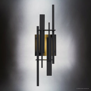 Urban Ambiance - Wall Sconce - UQL10320 Contemporary Outdoor Wall Sconce, 22''H x 6''W x 4''Dep, Earth Black Finish, Ironleigh Collection - 
