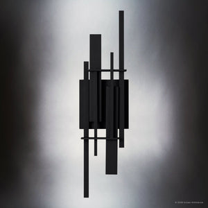 Urban Ambiance - Wall Sconce - UQL10320 Contemporary Outdoor Wall Sconce, 22''H x 6''W x 4''Dep, Earth Black Finish, Ironleigh Collection - 