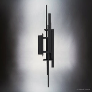 Urban Ambiance - Wall Sconce - UQL10320 Contemporary Outdoor Wall Sconce, 22''H x 6''W x 4''Dep, Earth Black Finish, Ironleigh Collection - 