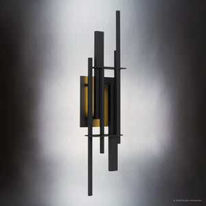 Urban Ambiance - Wall Sconce - UQL10321 Contemporary Outdoor Wall Sconce, 28''H x 7.5''W x 4''Dep, Earth Black Finish, Ironleigh Collection - 