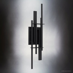 Urban Ambiance - Wall Sconce - UQL10321 Contemporary Outdoor Wall Sconce, 28''H x 7.5''W x 4''Dep, Earth Black Finish, Ironleigh Collection - 