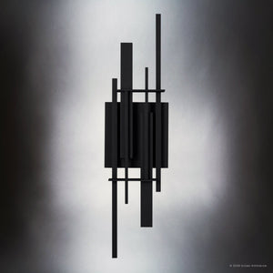 Urban Ambiance - Wall Sconce - UQL10321 Contemporary Outdoor Wall Sconce, 28''H x 7.5''W x 4''Dep, Earth Black Finish, Ironleigh Collection - 