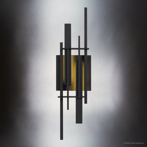 Urban Ambiance - Wall Sconce - UQL10321 Contemporary Outdoor Wall Sconce, 28''H x 7.5''W x 4''Dep, Earth Black Finish, Ironleigh Collection - 