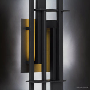 Urban Ambiance - Wall Sconce - UQL10321 Contemporary Outdoor Wall Sconce, 28''H x 7.5''W x 4''Dep, Earth Black Finish, Ironleigh Collection - 