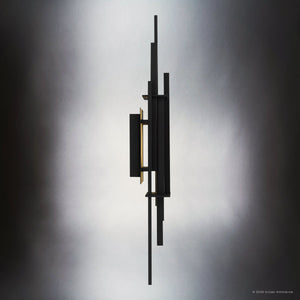 Urban Ambiance - Wall Sconce - UQL10321 Contemporary Outdoor Wall Sconce, 28''H x 7.5''W x 4''Dep, Earth Black Finish, Ironleigh Collection - 