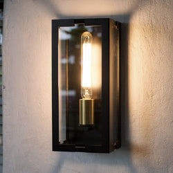Urban Ambiance - Wall Sconce - UQL10330 Utilitarian Outdoor Wall Sconce, 14''H x 6''W x 4.5''Dep, Matte Black Finish, Penmarsh Collection - 