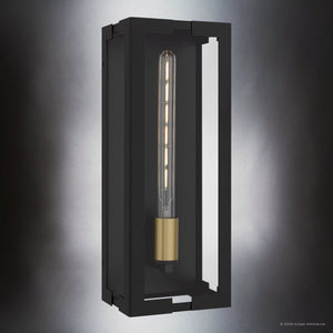 Urban Ambiance - Wall Sconce - UQL10331 Utilitarian Outdoor Wall Sconce, 18''H x 7''W x 5.5''Dep, Matte Black Finish, Penmarsh Collection - 