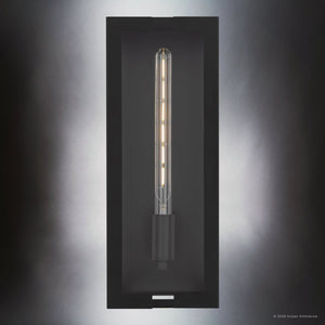 Urban Ambiance - Wall Sconce - UQL10331 Utilitarian Outdoor Wall Sconce, 18''H x 7''W x 5.5''Dep, Matte Black Finish, Penmarsh Collection - 