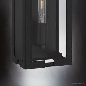Urban Ambiance - Wall Sconce - UQL10331 Utilitarian Outdoor Wall Sconce, 18''H x 7''W x 5.5''Dep, Matte Black Finish, Penmarsh Collection - 