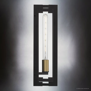 Urban Ambiance - Wall Sconce - UQL10331 Utilitarian Outdoor Wall Sconce, 18''H x 7''W x 5.5''Dep, Matte Black Finish, Penmarsh Collection - 