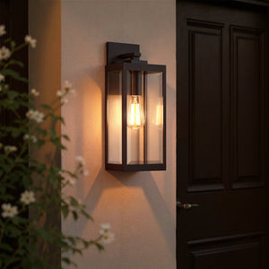 Urban Ambiance - Outdoor Wall Light - UQL1331 Farmhouse Outdoor Wall Light, 17"H x 6"W, Black Finish, Quincy Collection - 
