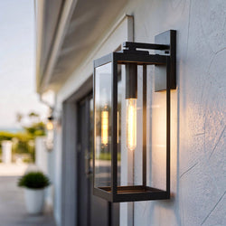 Urban Ambiance - Outdoor Wall Sconce - UQL1352 Modern Farmhouse Outdoor Wall Light, 20"H x 7"W, Estate Bronze Finish, Quincy Collection - 