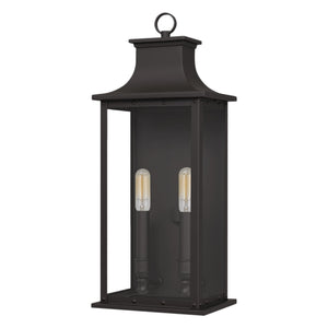 The Urban Ambiance UQL1720 Classic Outdoor Wall Sconce from the Halle Collection features a durable marine-grade, old bronze finish and measures 19.50''H x 8.25''W x 6.50''D—ideal for stylish outdoor lighting.