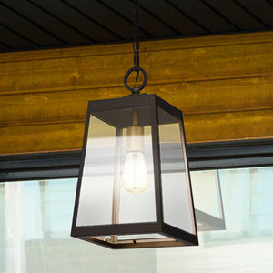 Urban Ambiance - Pendant - UQL1731 Modern Outdoor Pendant, 16.00''H x 8.50''W x 8.50''D, Western Bronze Finish, Steele Collection -