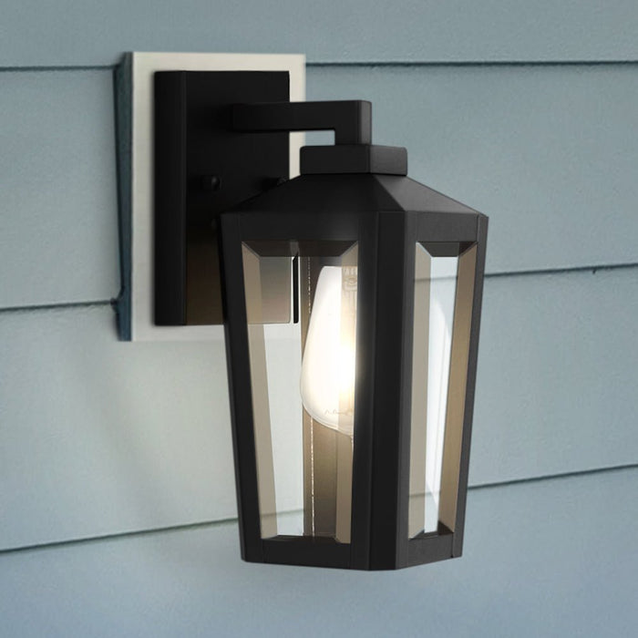 UQL1740 Modern Farmhouse Outdoor Wall Sconce, 10.50''H x 4.75''W x 6.00''D, Matte Black Finish, Williston Collection