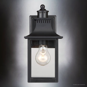 Urban Ambiance - Wall Sconce - UQL1751 Vintage Outdoor Wall Sconce, 11.25''H x 5.50''W x 6.25''D, Mystic Black Finish, Viersen Collection - 