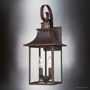Urban Ambiance - Wall Sconce - UQL1752 English Country Outdoor Wall Sconce, 19.00''H x 8.00''W x 8.75''D, Copper Bronze Finish, Viersen Collection - 