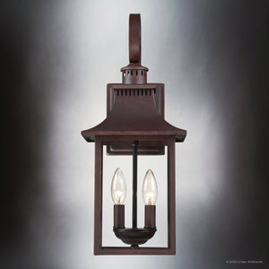 Urban Ambiance - Wall Sconce - UQL1752 English Country Outdoor Wall Sconce, 19.00''H x 8.00''W x 8.75''D, Copper Bronze Finish, Viersen Collection - 