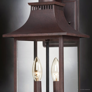 Urban Ambiance - Wall Sconce - UQL1752 English Country Outdoor Wall Sconce, 19.00''H x 8.00''W x 8.75''D, Copper Bronze Finish, Viersen Collection - 