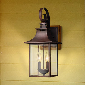 Urban Ambiance - Wall Sconce - UQL1752 English Country Outdoor Wall Sconce, 19.00''H x 8.00''W x 8.75''D, Copper Bronze Finish, Viersen Collection -