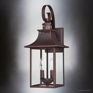 Urban Ambiance - Wall Sconce - UQL1752 English Country Outdoor Wall Sconce, 19.00''H x 8.00''W x 8.75''D, Copper Bronze Finish, Viersen Collection - 