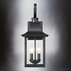 Urban Ambiance - Wall Sconce - UQL1753 English Country Outdoor Wall Sconce, 19.00''H x 8.00''W x 8.75''D, Mystic Black Finish, Viersen Collection - 