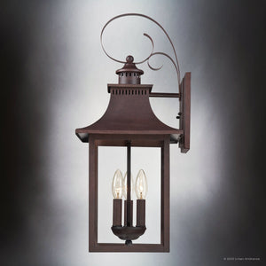 Urban Ambiance - Wall Sconce - UQL1754 English Country Outdoor Wall Sconce, 23.25''H x 10.00''W x 10.75''D, Copper Bronze Finish, Viersen Collection - 