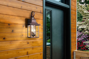Urban Ambiance - Wall Sconce - UQL1754 English Country Outdoor Wall Sconce, 23.25''H x 10.00''W x 10.75''D, Copper Bronze Finish, Viersen Collection - 