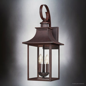 Urban Ambiance - Wall Sconce - UQL1754 English Country Outdoor Wall Sconce, 23.25''H x 10.00''W x 10.75''D, Copper Bronze Finish, Viersen Collection - 