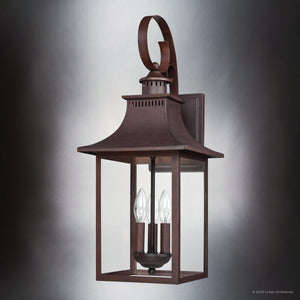 Urban Ambiance - Wall Sconce - UQL1754 English Country Outdoor Wall Sconce, 23.25''H x 10.00''W x 10.75''D, Copper Bronze Finish, Viersen Collection - 